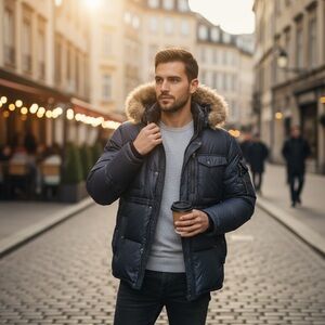 Vintage GAP Puffer Coat Ski Men’s Dark Turquoise Large Winter Hoodie Heavy